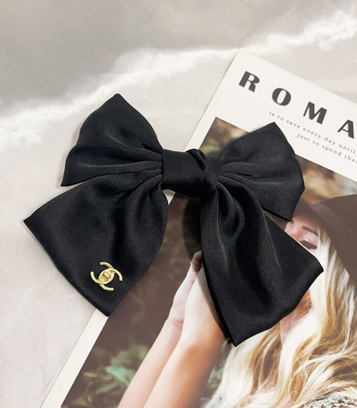 Silk Black Hair Bow