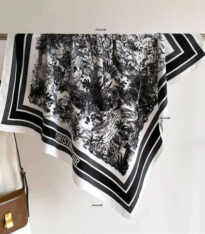 Black D Square Scarf