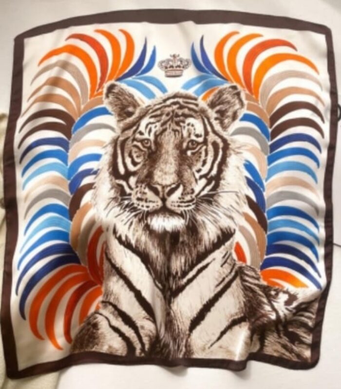 Brown Lion Square Scarf