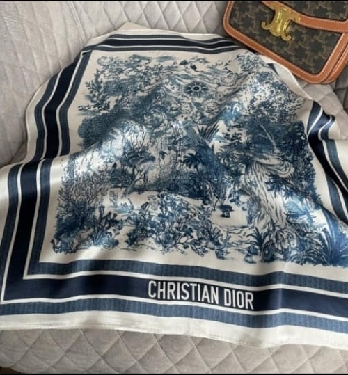 Blue D Square Scarf